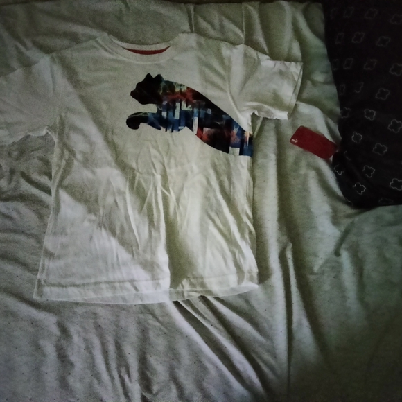 Puma Kids White T-Shirt with Colorful Graphic - Picture 1 of 5